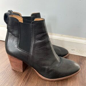 Madewell black ankle high heel boots size 9.5